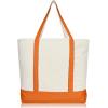 image22quot Heavy Duty Cotton Canvas Tote Bag ZipperedOrange