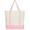 image22quot Heavy Duty Cotton Canvas Tote Bag ZipperedPink