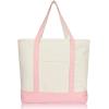 image22quot Heavy Duty Cotton Canvas Tote Bag ZipperedPink