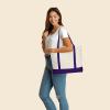 image22quot Heavy Duty Cotton Canvas Tote Bag ZipperedPurple