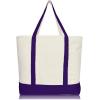 image22quot Heavy Duty Cotton Canvas Tote Bag ZipperedPurple