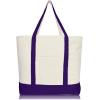 image22quot Heavy Duty Cotton Canvas Tote Bag ZipperedPurple