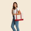 image22quot Heavy Duty Cotton Canvas Tote Bag ZipperedRed