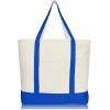 image22quot Heavy Duty Cotton Canvas Tote Bag ZipperedRoyal Blue