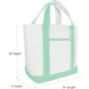 imageDALIX 14quot Mini Small Cotton Canvas Party Favor Wedding Gift Tote Bag in Gray WhiteMint Green