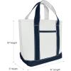 imageDALIX 14quot Mini Small Cotton Canvas Party Favor Wedding Gift Tote Bag in Gray WhiteNavy Blue