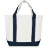 imageDALIX 14quot Mini Small Cotton Canvas Party Favor Wedding Gift Tote Bag in Gray WhiteNavy Blue