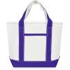 imageDALIX 14quot Mini Small Cotton Canvas Party Favor Wedding Gift Tote Bag in Gray WhitePurple