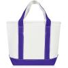 imageDALIX 14quot Mini Small Cotton Canvas Party Favor Wedding Gift Tote Bag in Gray WhitePurple