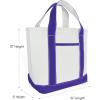 imageDALIX 14quot Mini Small Cotton Canvas Party Favor Wedding Gift Tote Bag in Gray WhitePurple