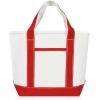 imageDALIX 14quot Mini Small Cotton Canvas Party Favor Wedding Gift Tote Bag in Gray WhiteRed