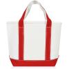 imageDALIX 14quot Mini Small Cotton Canvas Party Favor Wedding Gift Tote Bag in Gray WhiteRed