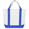 imageDALIX 14quot Mini Small Cotton Canvas Party Favor Wedding Gift Tote Bag in Gray WhiteRoyal Blue