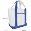 imageDALIX 14quot Mini Small Cotton Canvas Party Favor Wedding Gift Tote Bag in Gray WhiteRoyal Blue