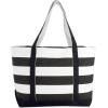 imageDALIX Striped Boat Bag Premium Cotton Canvas Tote in BlackBlack