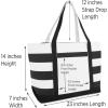imageDALIX Striped Boat Bag Premium Cotton Canvas Tote in BlackBlack