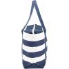 imageDALIX Striped Boat Bag Premium Cotton Canvas Tote in BlackNavy Blue