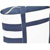 imageDALIX Striped Boat Bag Premium Cotton Canvas Tote in BlackNavy Blue