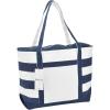 imageDALIX Striped Boat Bag Premium Cotton Canvas Tote in BlackNavy Blue