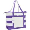 imageDALIX Striped Boat Bag Premium Cotton Canvas Tote in BlackPurple