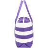 imageDALIX Striped Boat Bag Premium Cotton Canvas Tote in BlackPurple