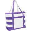 imageDALIX Striped Boat Bag Premium Cotton Canvas Tote in BlackPurple