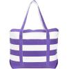 imageDALIX Striped Boat Bag Premium Cotton Canvas Tote in BlackPurple