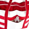 imageDALIX Striped Boat Bag Premium Cotton Canvas Tote in BlackRed