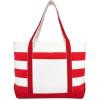 imageDALIX Striped Boat Bag Premium Cotton Canvas Tote in BlackRed