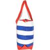imageDALIX Striped Boat Bag Premium Cotton Canvas Tote in BlackRoyalred