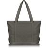 imageDALIX Womens 23quot Deluxe 24 oz Cotton Canvas Tote Bag Zippered in Light PinkAsphalt Gray