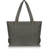 imageDALIX Womens 23quot Deluxe 24 oz Cotton Canvas Tote Bag Zippered in Light PinkAsphalt Gray