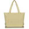 imageDALIX Womens 23quot Deluxe 24 oz Cotton Canvas Tote Bag Zippered in Light PinkBeige