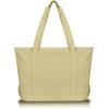 imageDALIX Womens 23quot Deluxe 24 oz Cotton Canvas Tote Bag Zippered in Light PinkBeige