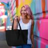 imageDALIX Womens 23quot Deluxe 24 oz Cotton Canvas Tote Bag Zippered in Light PinkBlack