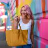 imageDALIX Womens 23quot Deluxe 24 oz Cotton Canvas Tote Bag Zippered in Light PinkButterscotch