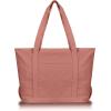 imageDALIX Womens 23quot Deluxe 24 oz Cotton Canvas Tote Bag Zippered in Light PinkDusty Rose