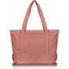 imageDALIX Womens 23quot Deluxe 24 oz Cotton Canvas Tote Bag Zippered in Light PinkDusty Rose