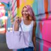 imageDALIX Womens 23quot Deluxe 24 oz Cotton Canvas Tote Bag Zippered in Light PinkLavender