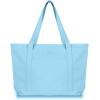 imageDALIX Womens 23quot Deluxe 24 oz Cotton Canvas Tote Bag Zippered in Light PinkLight Blue