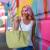 imageDALIX Womens 23quot Deluxe 24 oz Cotton Canvas Tote Bag Zippered in Light PinkLight Green