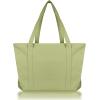 imageDALIX Womens 23quot Deluxe 24 oz Cotton Canvas Tote Bag Zippered in Light PinkLight Green