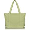 imageDALIX Womens 23quot Deluxe 24 oz Cotton Canvas Tote Bag Zippered in Light PinkLight Green