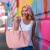 imageDALIX Womens 23quot Deluxe 24 oz Cotton Canvas Tote Bag Zippered in Light PinkLight Pink