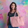 imageDALIX Womens 23quot Deluxe 24 oz Cotton Canvas Tote Bag Zippered in Light PinkLight Pink