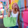 imageDALIX Womens 23quot Deluxe 24 oz Cotton Canvas Tote Bag Zippered in Light PinkMint Green