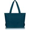 imageDALIX Womens 23quot Deluxe 24 oz Cotton Canvas Tote Bag Zippered in Light PinkNavy Blue