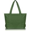 imageDALIX Womens 23quot Deluxe 24 oz Cotton Canvas Tote Bag Zippered in Light PinkOlive