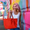 imageDALIX Womens 23quot Deluxe 24 oz Cotton Canvas Tote Bag Zippered in Light PinkRed