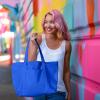 imageDALIX Womens 23quot Deluxe 24 oz Cotton Canvas Tote Bag Zippered in Light PinkRoyal Blue